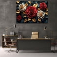 thumbnail image 6 of Mudket Framed Canvas Wall Art Red White Rose Floral Prints Wall Art Modern Botanical Flower Wall Decor Ready to Hang for Living Room Bedroom Home Decor Floral Canvas Print - 12"L x 8"W, 6 of 10