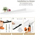 thumbnail image 4 of Sorbus 2-Pack Extra Long Floating Wall Shelves, 48" x 9", White – Farmhouse Style Shelves for Bedroom, Kitchen, Living Room & Bathroom, 4 of 6