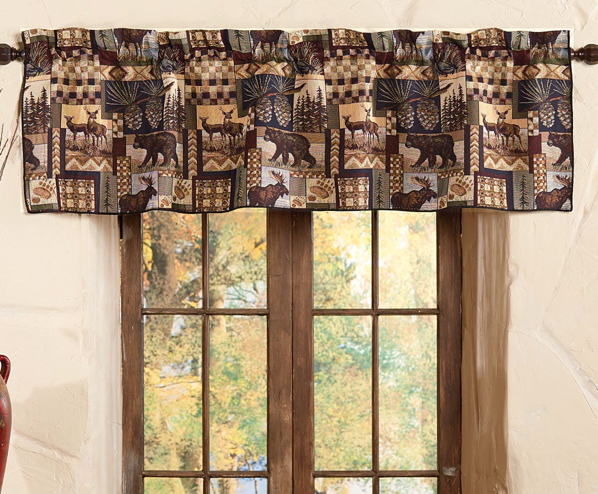 Woodland Cabin Valance Wilderness Window Decor Walmart Com