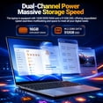 thumbnail image 5 of DUNHOO 15.6 Inch Laptop, 16GB RAM, 512GB SSD, Intel Core , Windows 11 Pro, Backlit Keyboard, Silver, 5 of 9