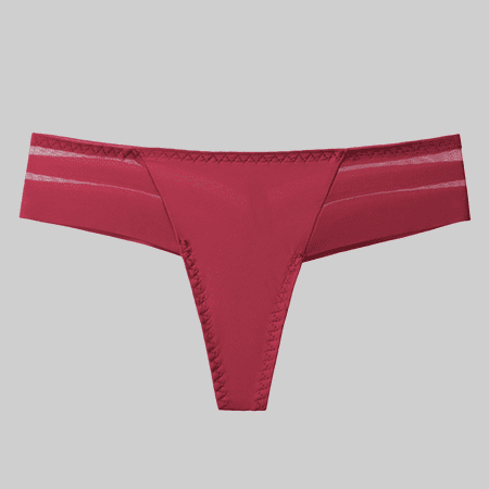 Fulorrnie Underwear for Women No Show Seamless Comfort Thong Panties Elastic Waist Banded Moisture Wicking High Waisted Panty  Red  L