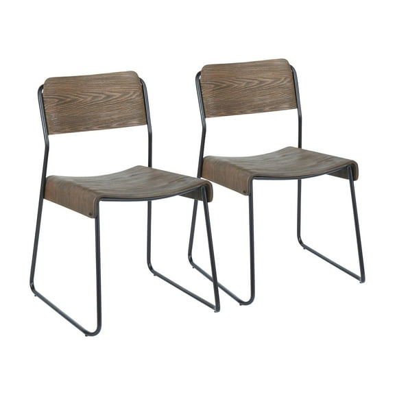 LumiSource Dali Industrial Dining Side Chair - Set of 2