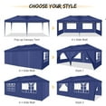 thumbnail image 4 of SONGMY 10x20ft Heavy Duty Pop Up Canopy Party Tent Waterproof UPF50+ Height Adjustable Commercial Instant Shelter with Wheeled Carry Bag for Outdoor Events C - Dark Blue 10x20 with 6 Sidewalls, 4 of 14