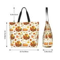 thumbnail image 5 of Cauagu Thanksgiving With Turkey Print Women Large Capacity Tote Bag - Casual Shoulder Bag Fashion Handbag Shopping Bag Daily Bag Hobo Bags for Travel Work and Shopping, 5 of 8
