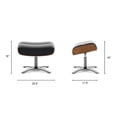 thumbnail image 3 of Jennifer Taylor Home Jovan 20.5" Mid-Century Modern Genuine Leather Footstool Ottoman, Shadow Gray Leather, 3 of 8