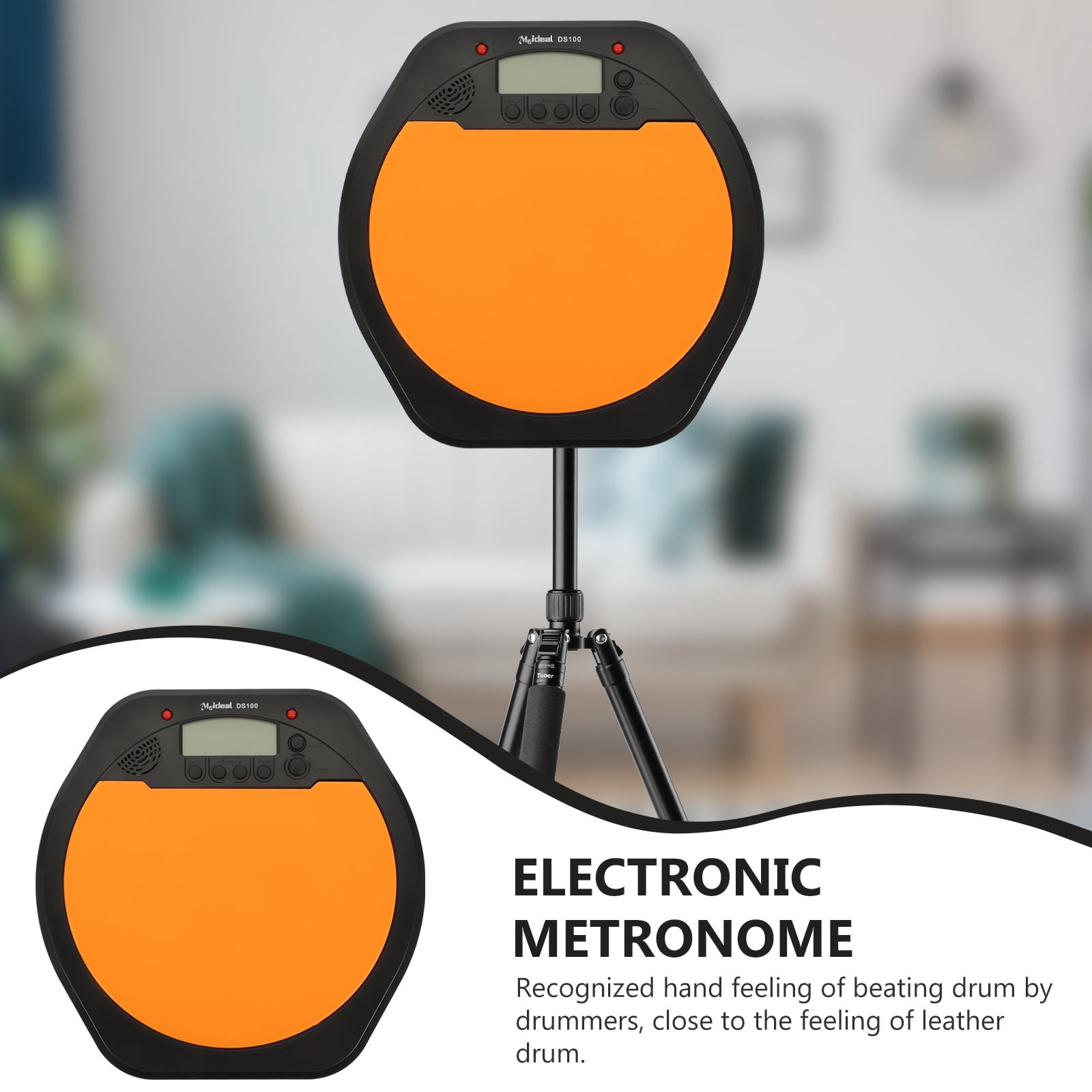 Amosfun Lightweight Electronic Drum Practice Pad with External Power Supply and Non- Skid Proof Design