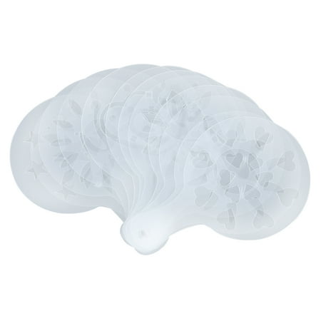 

12 Pcs Cappuccino Coffee White Stencils Template Strew Flowers Pad Duster Spray