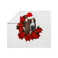thumbnail image 3 of CafePress - Basset With Christmas Hat And Poinse Throw Blanket - Soft Fleece Throw Blanket, 50"x60" for All Ages, 3 of 4