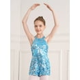 thumbnail image 3 of Mufeng Kids Girls Sleeveless Halter Sparkle Sequins Party Romper Gowns Pageant Wedding Birthday Jumpsuit Light Blue 8, 3 of 10