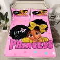 thumbnail image 2 of Manfei Black Girl 3pcs Twin Sheet Sets,Kawaii Princess Twin Fitted Sheet,Colorful Stars Breathable Flat Sheet,Super Cozy Glitter Room Decoration, 2 of 7