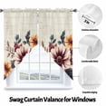 thumbnail image 3 of American Vintage Flowers Swag Valances for Windows 2 Pack Country Style Retro Texture Swag Kitchen Curtains 36 Inches Long Rod Pocket Short Window Treatment for Kitchen Bathroom 36"x36", 3 of 8