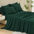 thumbnail image 6 of ANGENIA Queen Comforter Set Dark Emerald Green - 7 Pieces Bed in a Bag Queen Size Bedding Comforter Sets, Solid Soft Lightweight Bed Set with Comforter, Sheets, Pillowcases & Shams, 6 of 9