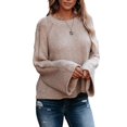 thumbnail image 6 of LYXSSBYX Womens Sweaters Plus Size Clearance Women's Solid Color Casual Long-Sleeved O-neck Pullover Sweater, 6 of 9