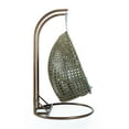 thumbnail image 6 of LeisureMod 2-Person Hanging Wicker Egg Chair with Stand, Indoor/Outdoor Patio Swing Hammock Lounge with UV-Resistant Beige Cushions, Light Grey, 6 of 9