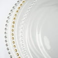 thumbnail image 3 of BalsaCircle 8 Clear 12" Round Glass Charger Plates Gold Beaded Rim Tableware Wedding Reception  Dinner Party Decoration Supplies, 3 of 8