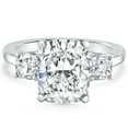 thumbnail image 2 of Empire Jewelry Classic 2 Ct Cushion Cut Moissanite Engagement Ring - Moissanite Stone in 14K White Gold Plated Ring - Prong Set for Maximum Sparkle - 9th Year Anniversary Gifts for Women's, 2 of 4
