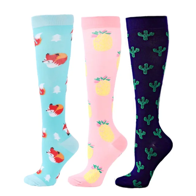 3 Paires de Chaussettes de Compression pour Hommes et Femmes 20-30mmHg Dème Diabète Varices Infirmière Chaussettes de Compression Course
