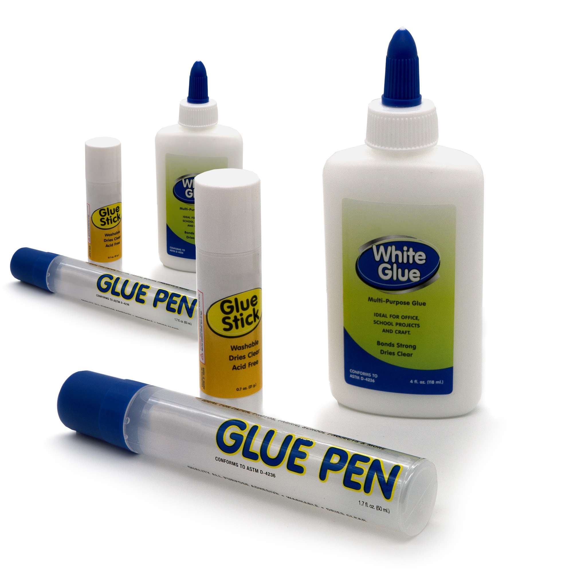 Emraw MultiPurpose Assorted Glue Set of White Glue, Stick Glue, Pen