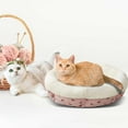 thumbnail image 4 of AuroraX Cat Bed Cute Washable Self Warming Cat Bed Plush Anti-Slip Cozy Washable Soft Round House for Indoor Cats Kittens and Small Dogs(Beige), 4 of 5