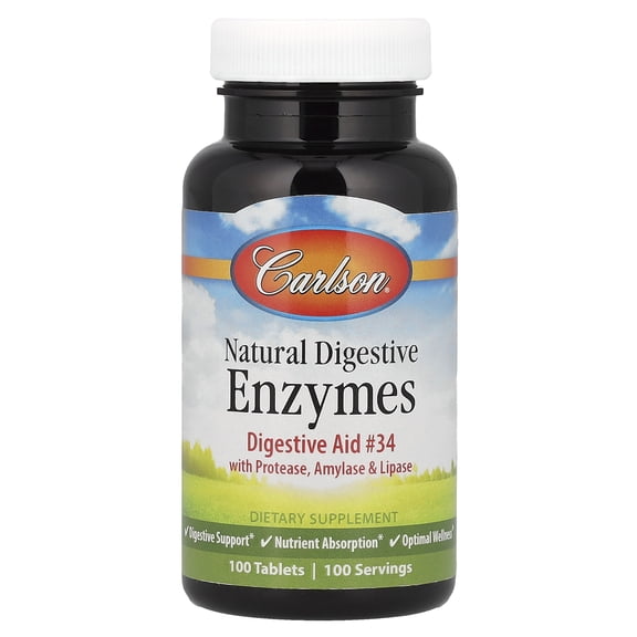 Carlson Natural Digestive Enzymes, 100 Tablets
