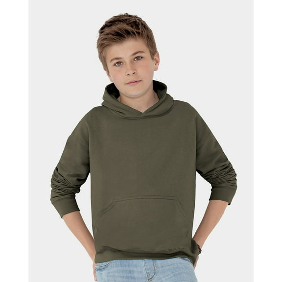 LAT Youth Hoodie Boy & Girl Fleece Pullover Hooded Sweatshirt with Pouch Pocket, Vintage Camo, X-Large