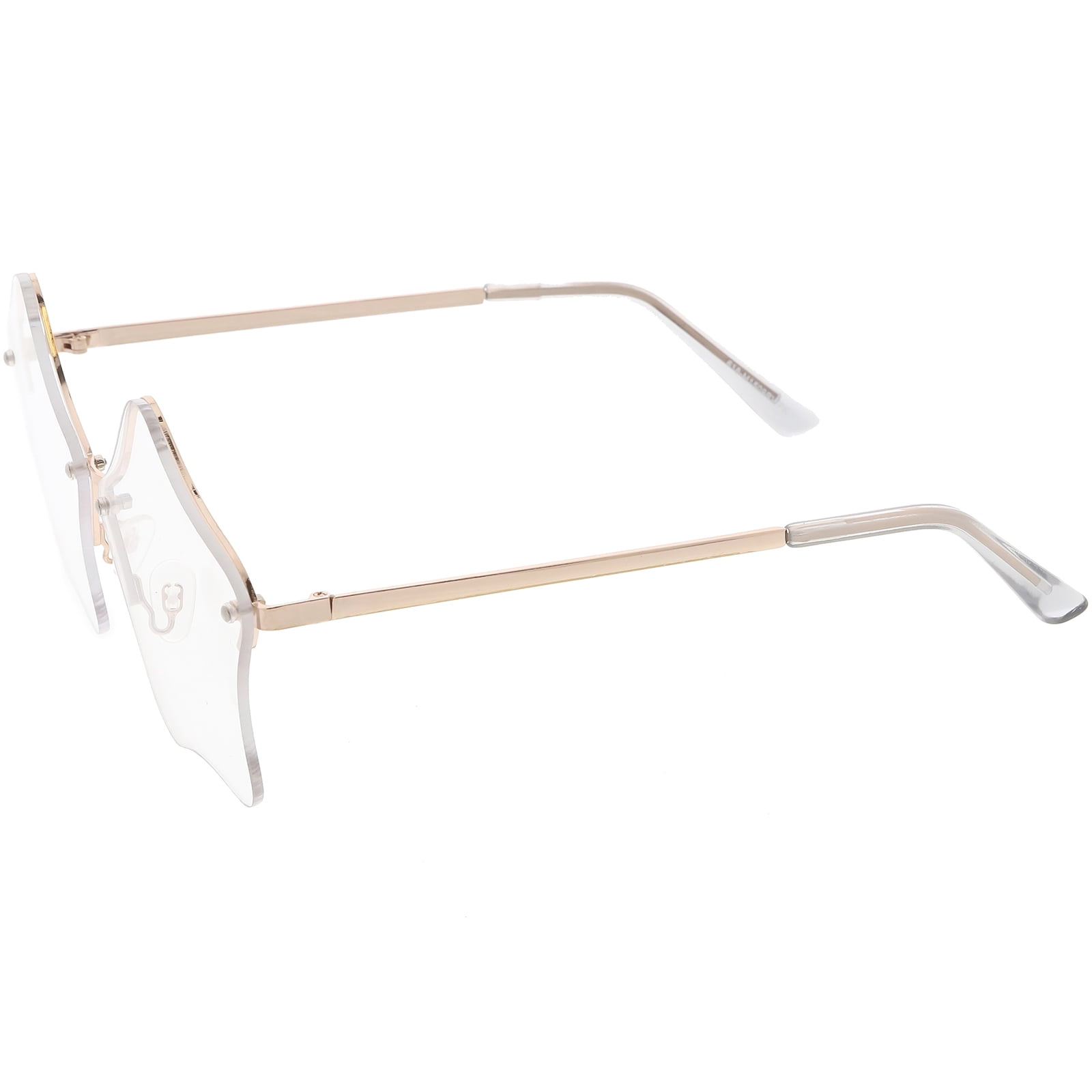 Star Shape Rimless Sunglasses with Metal Frame and UV400 Lenses Amazon.com: Rhinestone Studded Rimless Star Shape Hippie  main image 2