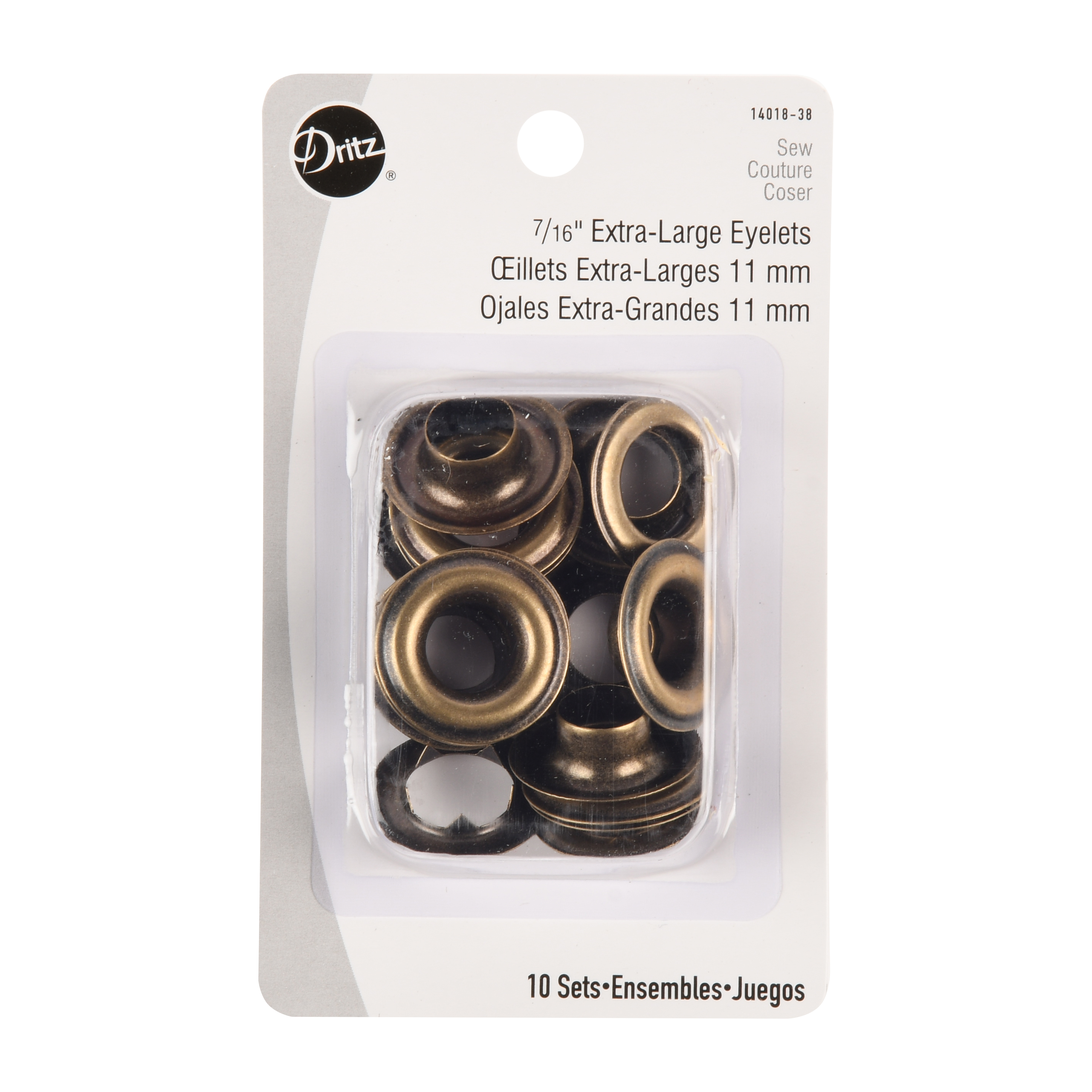 Dritz Extra Large Brass Eyelets, 10 Count
