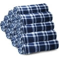 thumbnail image 4 of SOCKS'NBULK Bulk Soft Fleece Blankets 50 X 60, Cozy Warm Throw Blanket Sofa Travel Outdoor, Wholesale (50 X 60, 12 Navy Plaid), 4 of 5