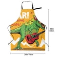thumbnail image 5 of Lsque Cool Dinosaur Playing Guitar Waterproof Apron Chef Aprons for Men Heavy Duty Chemical Work Apron Extra Long Grilling Aprons with Adjustable Bib Apron, 5 of 9