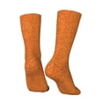 thumbnail image 3 of Goofa Orange Glitter Printed Men's Crew Socks, Soft Durable Breathable Moisture-Wicking with Odor Control Cotton socks, 3 of 9