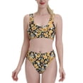 thumbnail image 2 of Picia Sunflowers Bee Women's High Waisted Bikini Scoop Neck Swimsuit Two Pieces Bathing Suit-Medium, 2 of 8