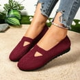 thumbnail image 7 of Miluxas Women’s Flats Shoes Comfortable Knit Solid Color Round Toe Slip on Casual Ballet Flats Dress Shoes Wine 9.5(43), 7 of 7