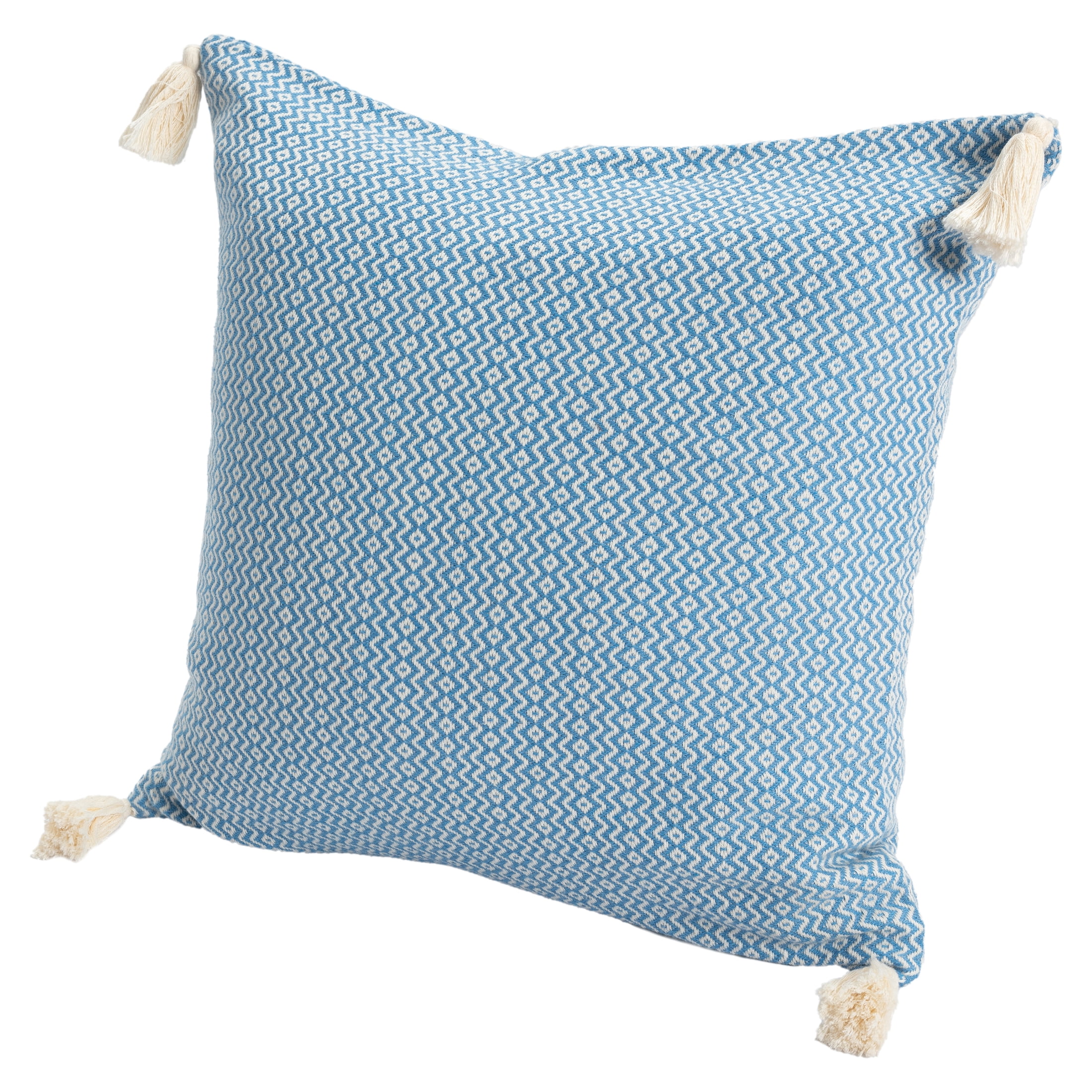 Ox Bay Sasha 18" x 18" Blue Chevron Stripe Turkish Cotton Adult Decorative Throw Pillow