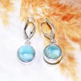 thumbnail image 2 of Boucles d'Oreilles en Argent Sterling 925 Forme Ronde Larimar, 2 of 4