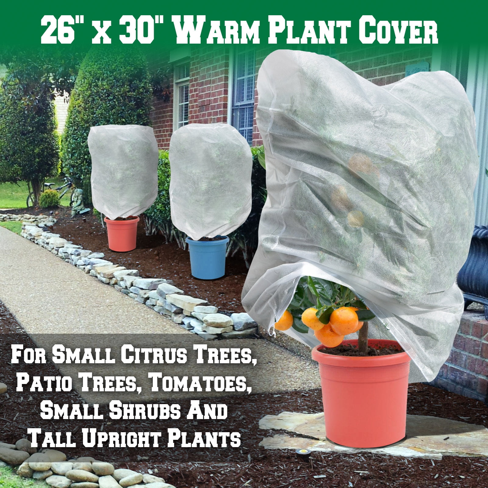 Strong Camel Warm Worth Plant Cover Tree/Shrub Cover Plant Protecting &Frost Protection Bag (30” H x 26” Dia)