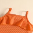 thumbnail image 3 of Infant Baby Two Piece Set  Toddler Solid Color Sleeveless Camisole Tops Elastic Waist Ruffle Hem Casual Shorts Sets, 3 of 6