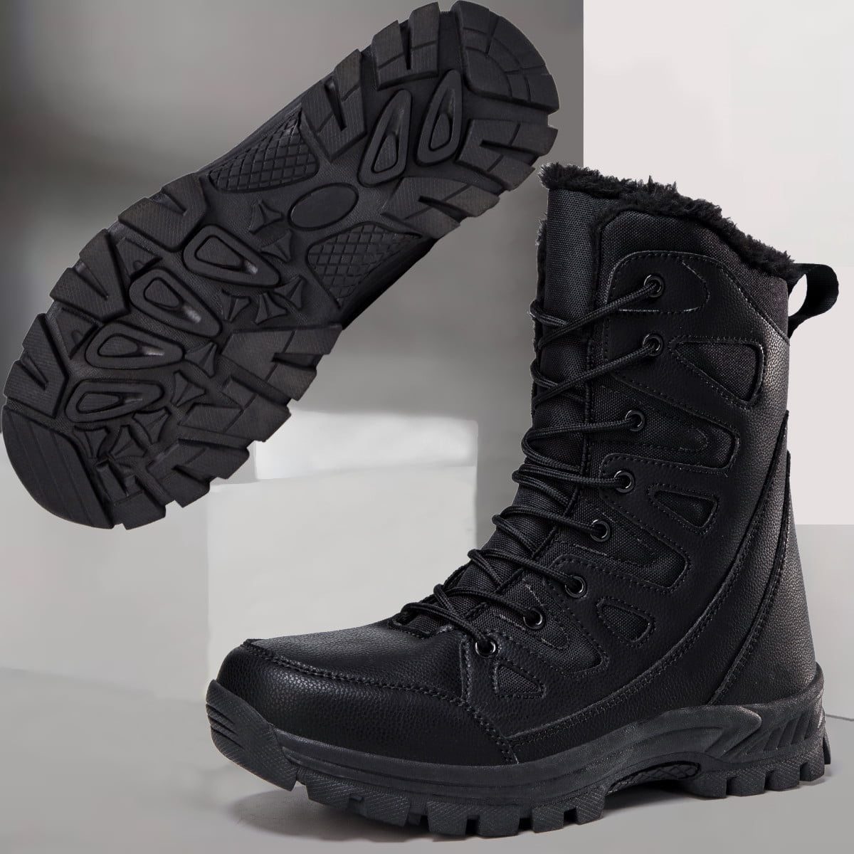 VOVORY Winter Warm Mens Snow Boots Male Lightweight Hiking Desert Boots Outdoor Sport Walking Shoes for Women