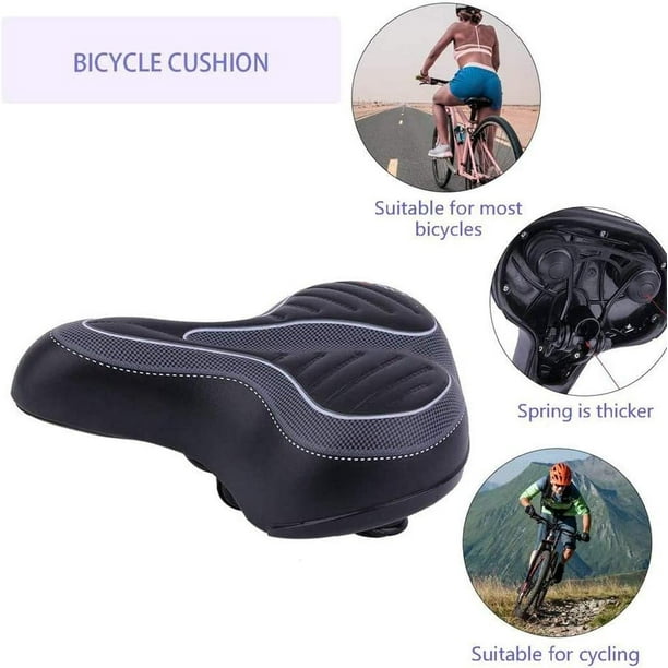 Bike seat cushion comfortable wide big bum bicycle gel cruiser extra sporty soft pad saddle seat hotsell
