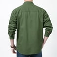 thumbnail image 2 of Shirts for Men Long Sleeve Loose Cargo Outdoor Casual Pure Youth Fashion Solid Color Button Down Shirt Sizes XXXXL, 2 of 6