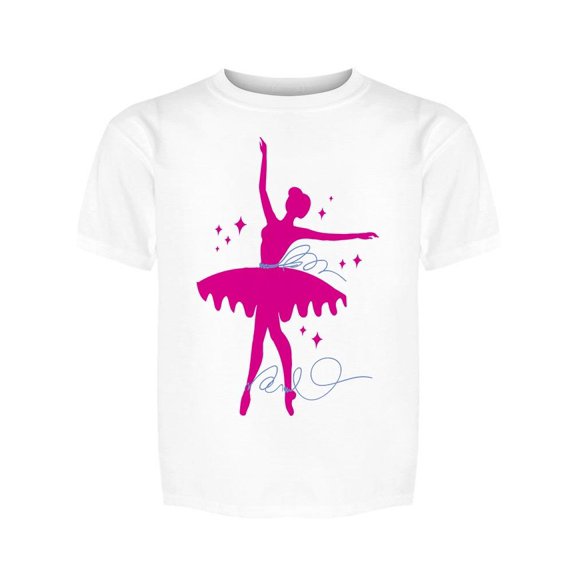 Cute Pink Ballerina Shadow Tee Girl's -Image by Shutterstock