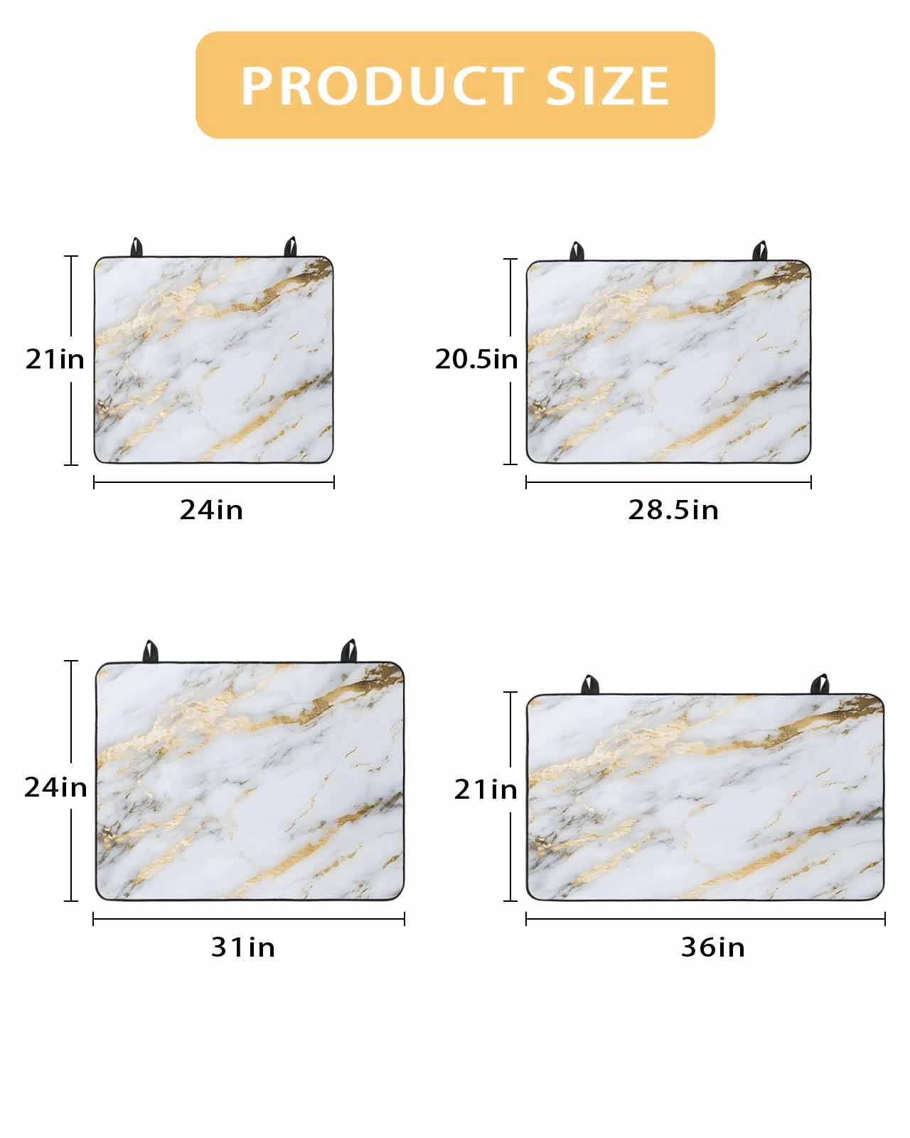 nqOlkjepod Large Induction Cooktop Protector Mat 36"x21", Gray Marble Stove Top Covers for Electric Stove, Abstract Art Yellow Crack Decorative Stove Burner Cover Mats, Glass Top Stove Cover