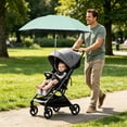 thumbnail image 7 of Universal Stroller Umbrella Parasol - UPF50+ Shade for Strollers, Wagons, Camping Carts, Tricycles - 360° Rotating Clamp, Foldable, Waterproof Green, 7 of 7
