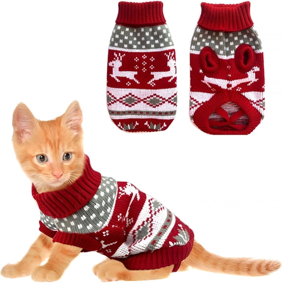 GASTROPOD Dog Christmas Sweaters Pet Winter Knitwear Xmas Clothes Classic Warm Coats Reindeer Snowflake Sweater for Puppy Cat