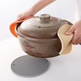 thumbnail image 4 of Round Honeycomb Silicone Placemat Anti-scalding Anti-slip Mat, 4 of 5