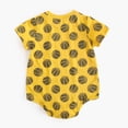 thumbnail image 5 of Baby Girls Clothes 12 to 18 Months Short Sleeve Baseball Football Basketball Prints Bodysuit Casual Crewneck Breathable Cotton Rompers Pullover Tops T11-Yellow 12-18 Months, 5 of 6