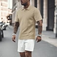 thumbnail image 2 of LIUJUNSHOP Men Summer Lightweight Solid Short Sleeve Casual Lapel Sport Shirt Comfortable Breathable Fashion Top Khaki XL, 2 of 9