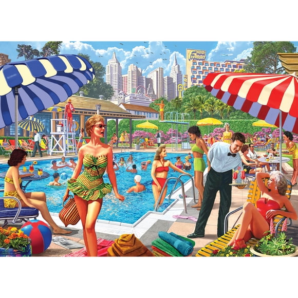 RoseArt - Kodak Premium 1000 pièces -Piscine du club - Puzzle à emboîter pour adultes