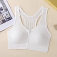 thumbnail image 4 of Iugvhana Women's Zip Front Sports Bra Wireless Post-Surgery Bras Racerback Full Coverage Breathable Gym Workout Running Yoga Bras White M, 4 of 5
