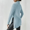 thumbnail image 4 of BLVB Sweaters for Women Long Sleeve Turtleneck Side Split Slim Knit Pullover Sweater Tops for Fall Winter, 4 of 5