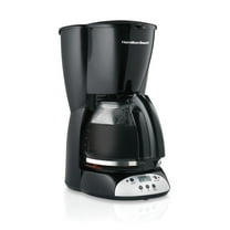 Hamilton Beach 12-Cup Programmable Drip Coffee Maker Machine with Glass Coffee Pot, Black